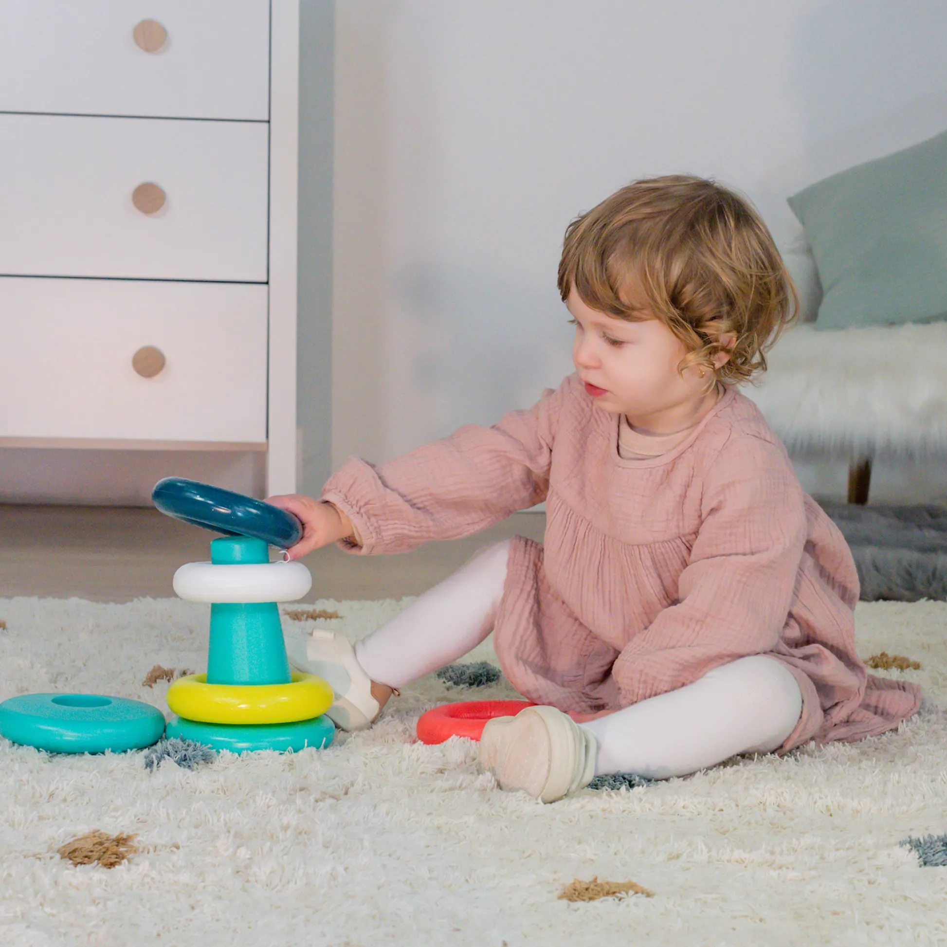 Educators Resource Miniland Feel to Learn: Stack & Roll Rings – Eco-Friendly Toy* Blocks, Sorting & Stacking Toys