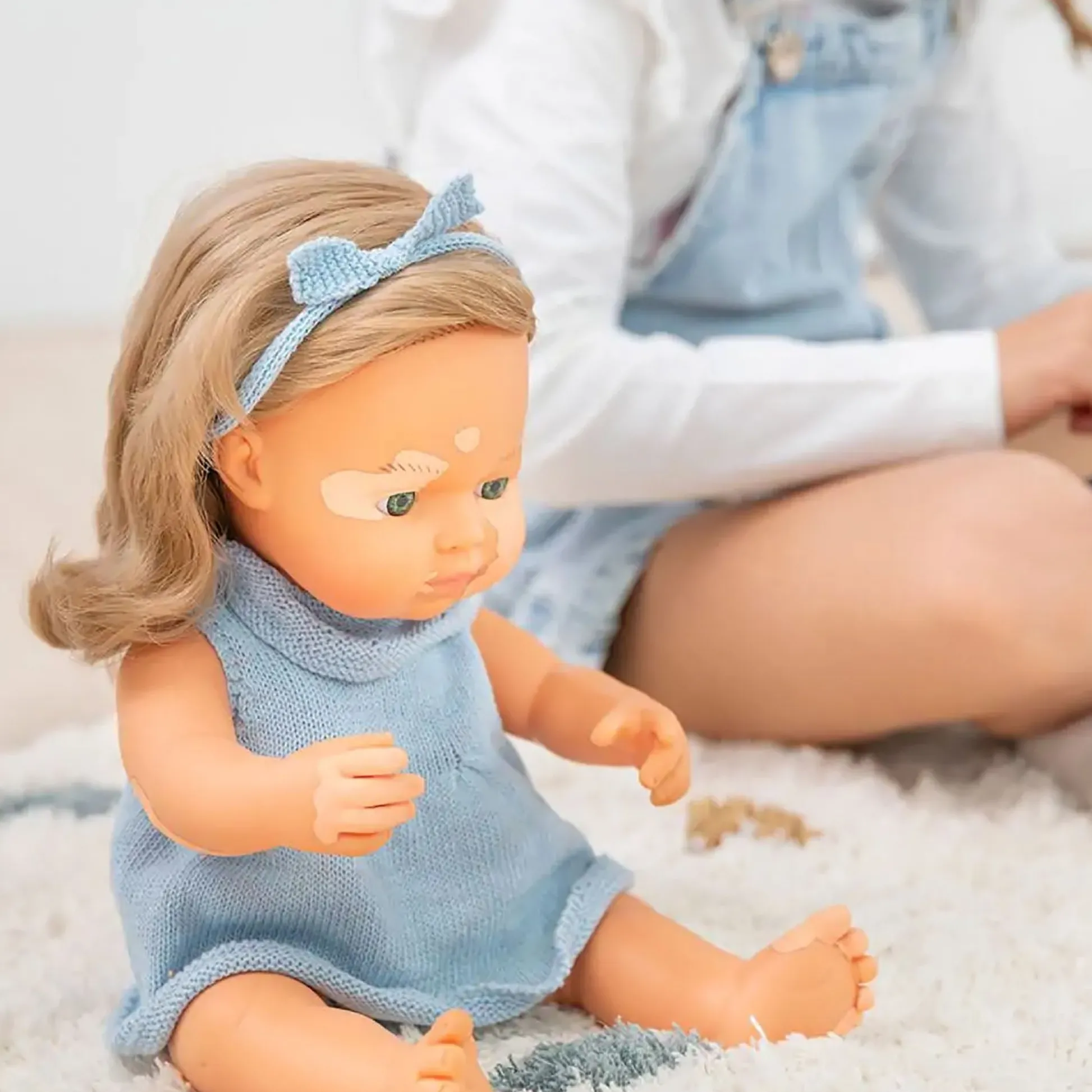 Educators Resource Miniland 15-inch Baby Doll with Vitiligo - Golden Locks* Baby Dolls|Stuffed Animals & Plush Toys