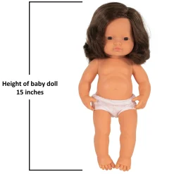 Educators Resource Miniland 15-inch Playmate Doll - Brunette in Underwear* Baby Dolls|Stuffed Animals & Plush Toys