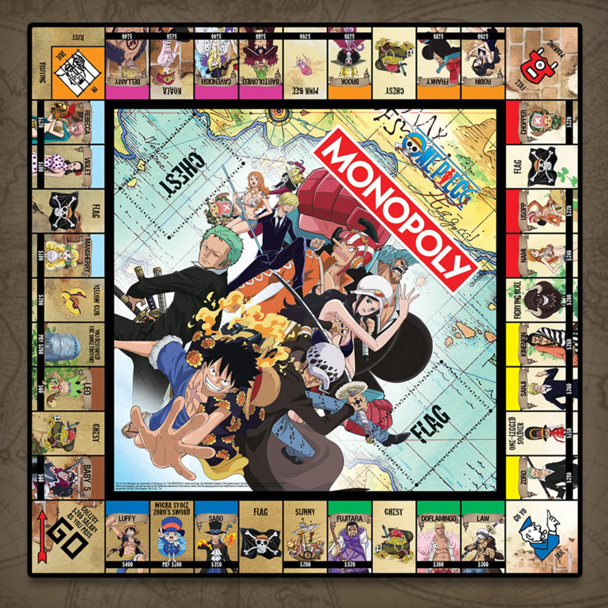 Flat River Group MONOPOLY One Piece Dressrosa Edition - Collectible Board Game, Ages 8+* Role-Playing Games|Board Games