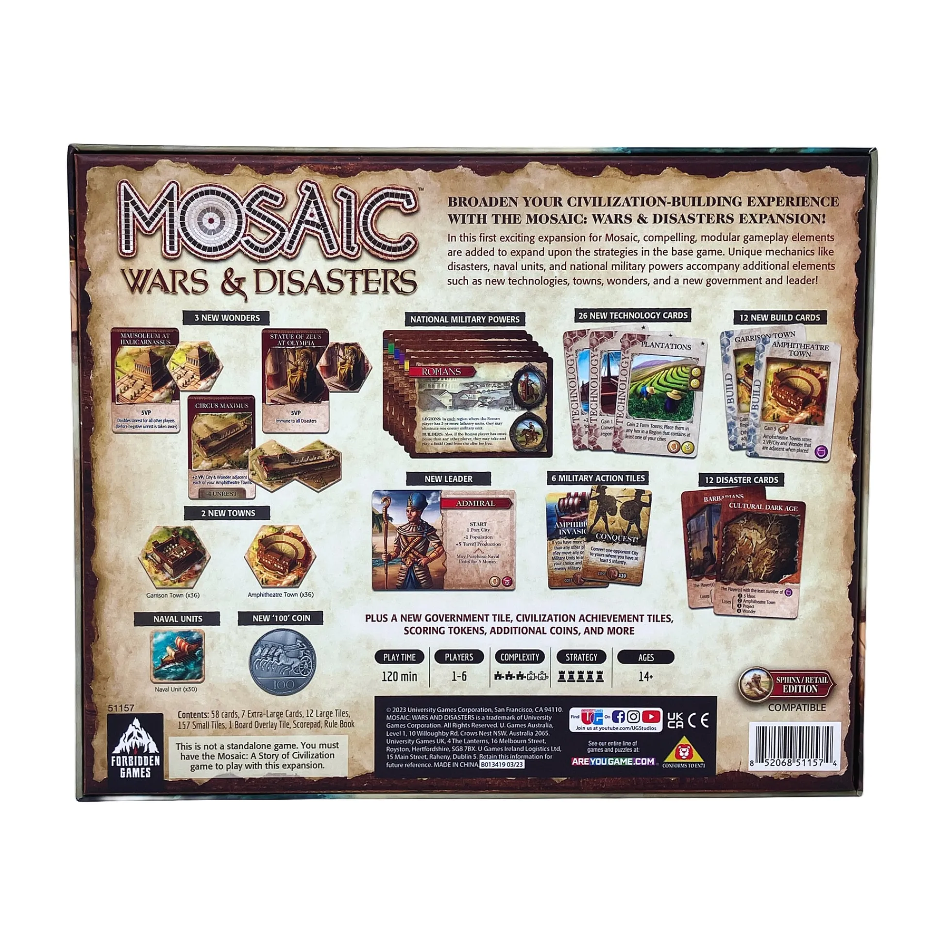 AreYouGame Mosaic: Wars & Disasters Expansion - Sphinx/Retail Edition* Strategy Games