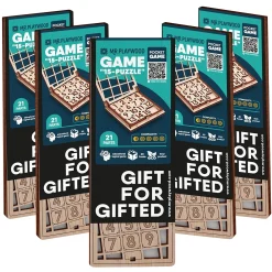 Educators Resource Mr.PLAYWOOD Fifteen Game 5-Pack Wooden STEM 3D Puzzles - 15 pc* Puzzles