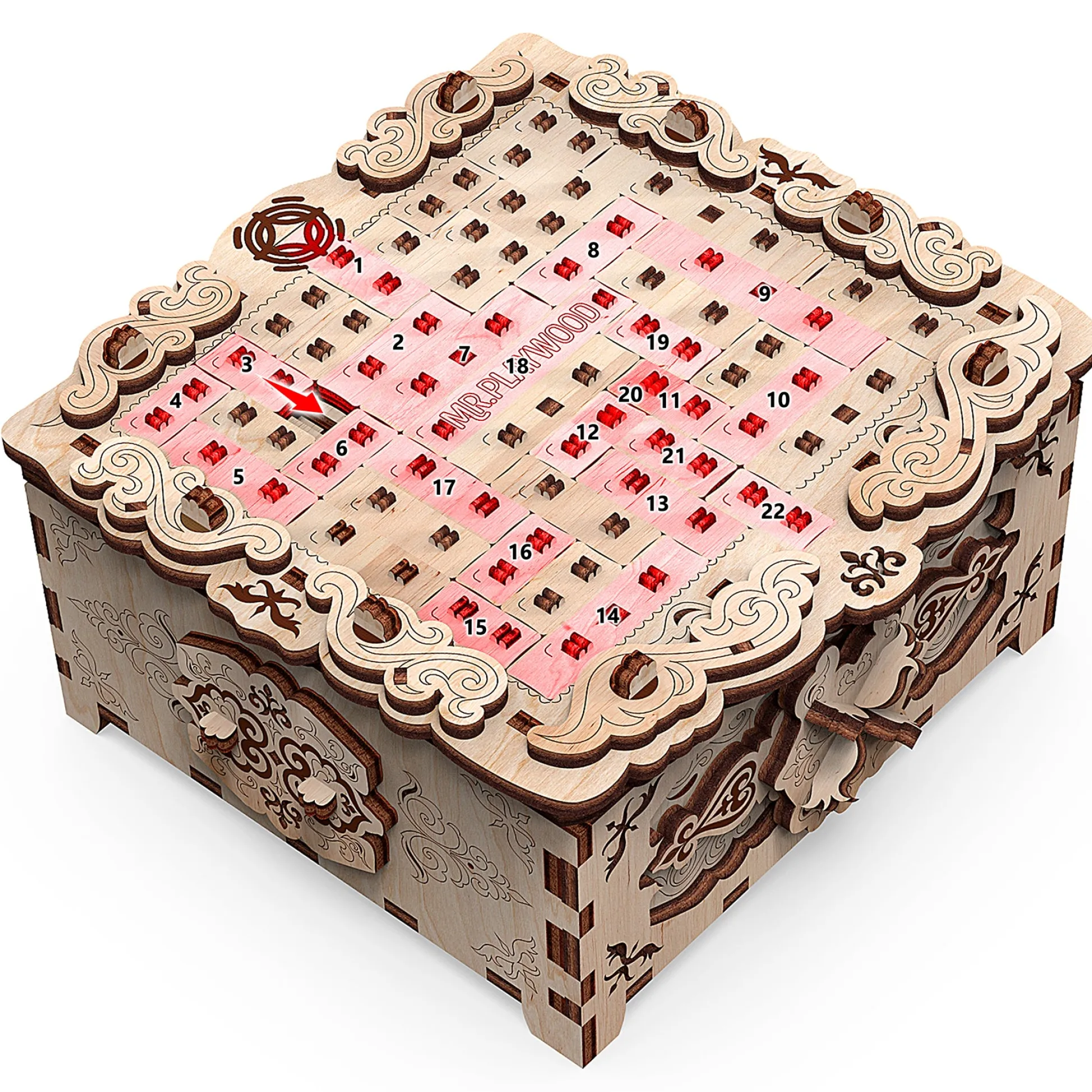 Educators Resource Mr.PLAYWOOD Secret Box Floral Fantasy 3D Wooden STEM Puzzle* Puzzles
