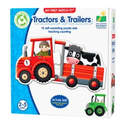 AreYouGame My First Match It! Tractors & Trailers - Colorful Counting Puzzle Set* Puzzles|Preschool Education Toys & Activities