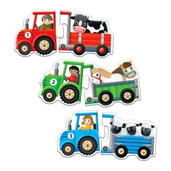 AreYouGame My First Match It! Tractors & Trailers - Colorful Counting Puzzle Set* Puzzles|Preschool Education Toys & Activities