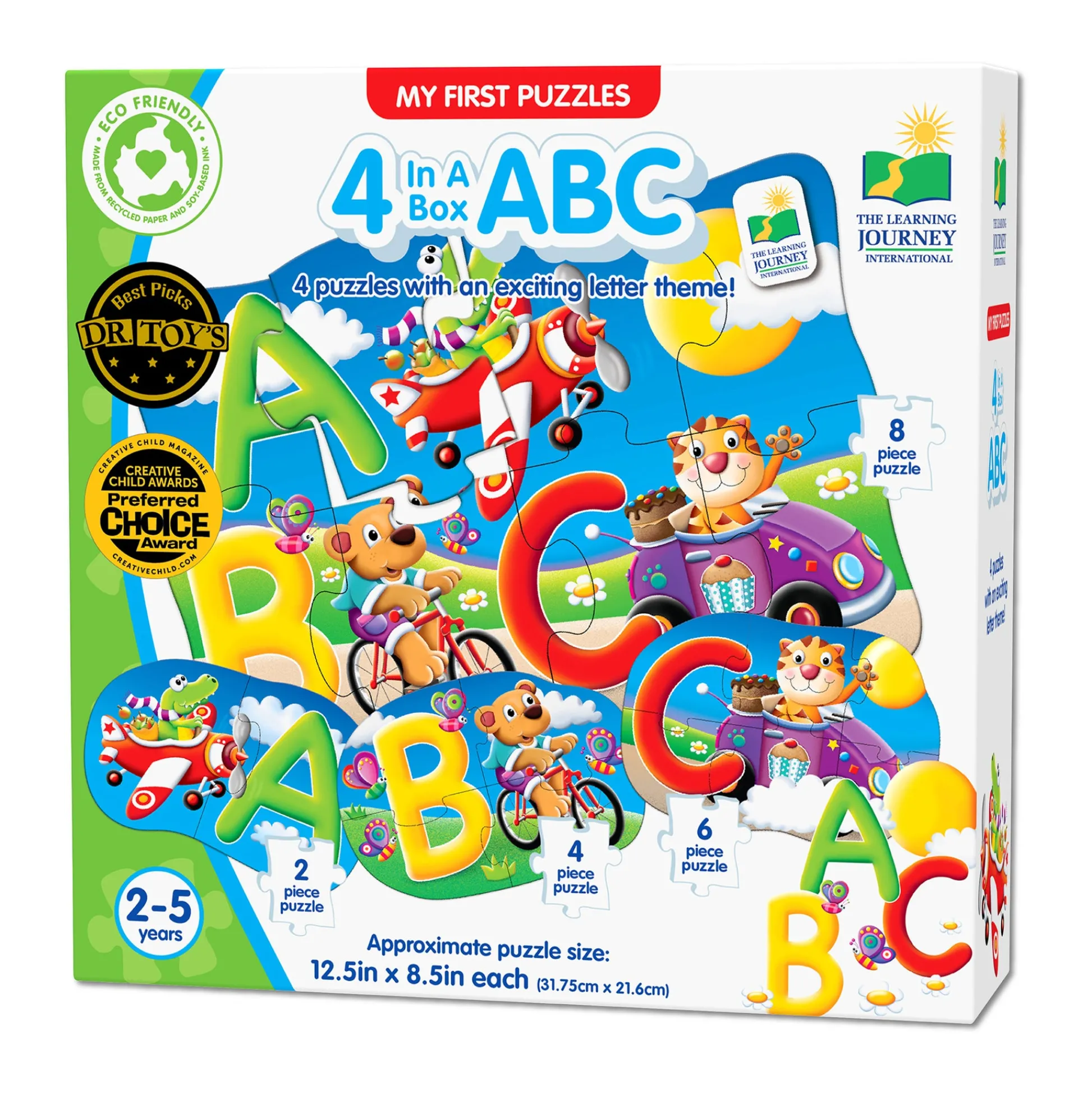 AreYouGame My First Puzzles - ABC Animal Adventure 4-Pack Set* Toddler & Preschool Games & Puzzles|Puzzles