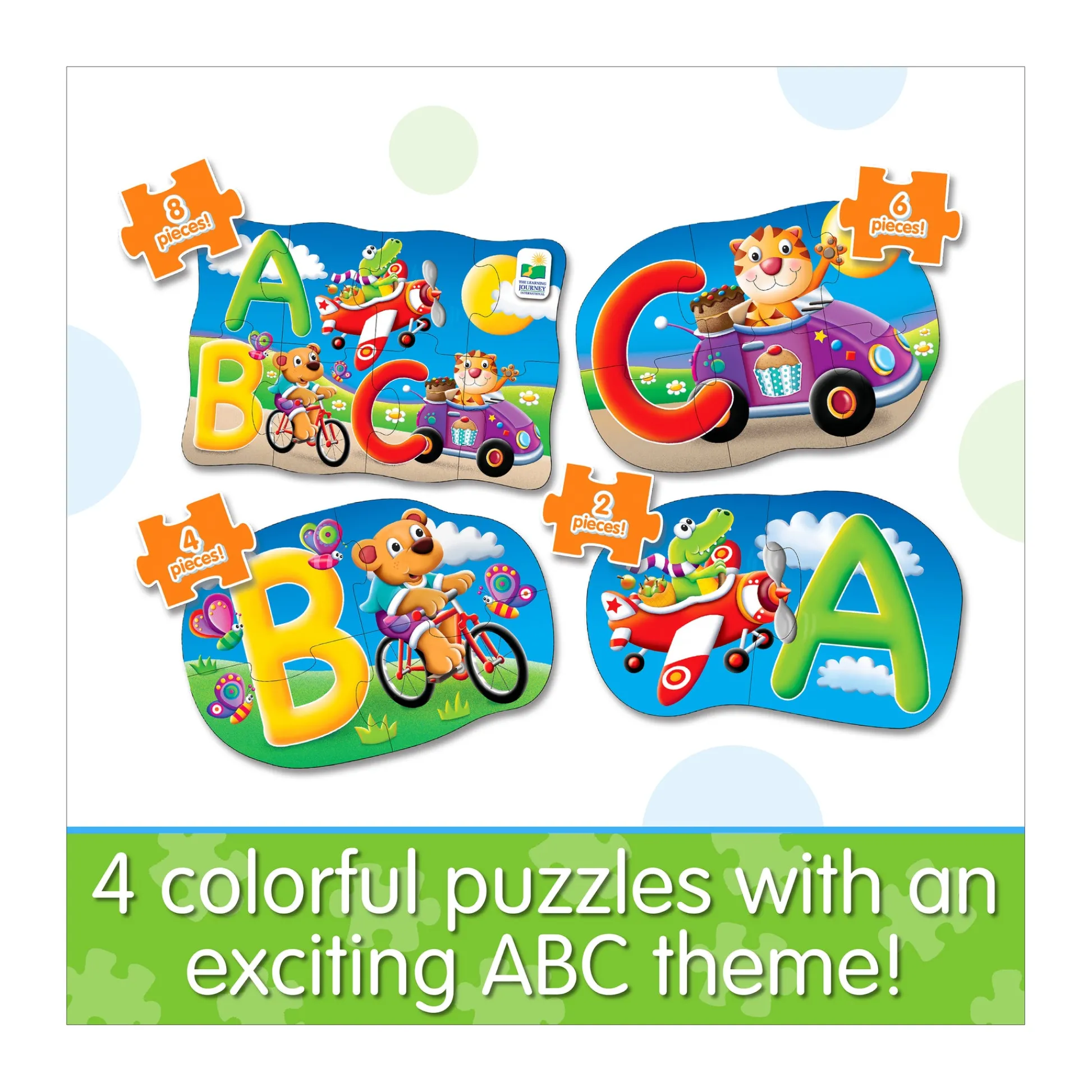 AreYouGame My First Puzzles - ABC Animal Adventure 4-Pack Set* Toddler & Preschool Games & Puzzles|Puzzles