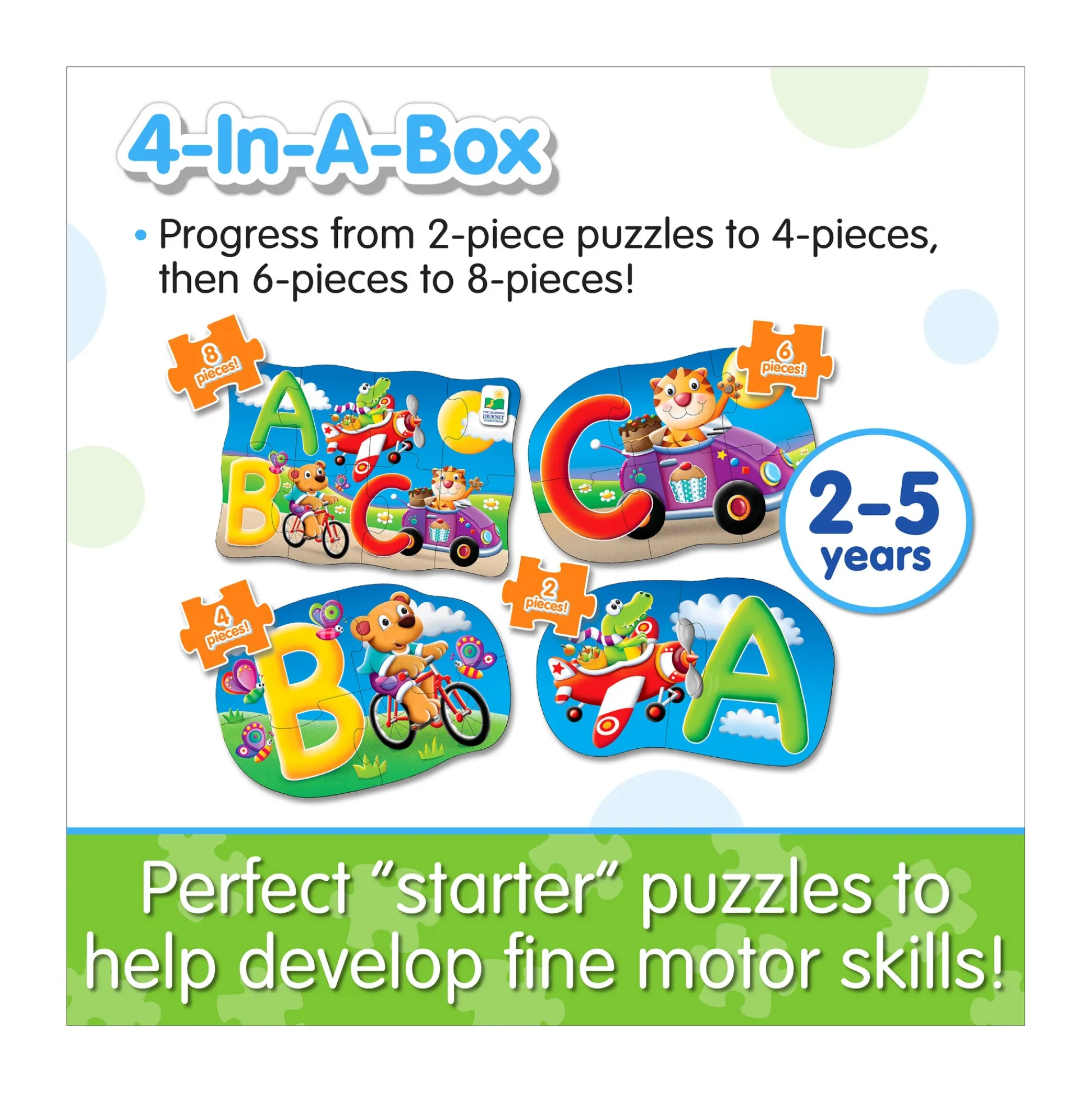 AreYouGame My First Puzzles - ABC Animal Adventure 4-Pack Set* Toddler & Preschool Games & Puzzles|Puzzles