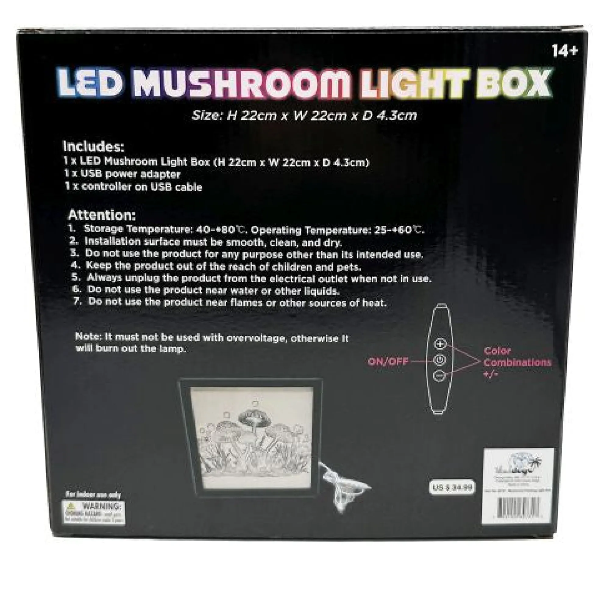 Calendar Holdings, LLC Mystical Mushroom Flowing Light Box - USB-Powered Neon Glow* Electronics
