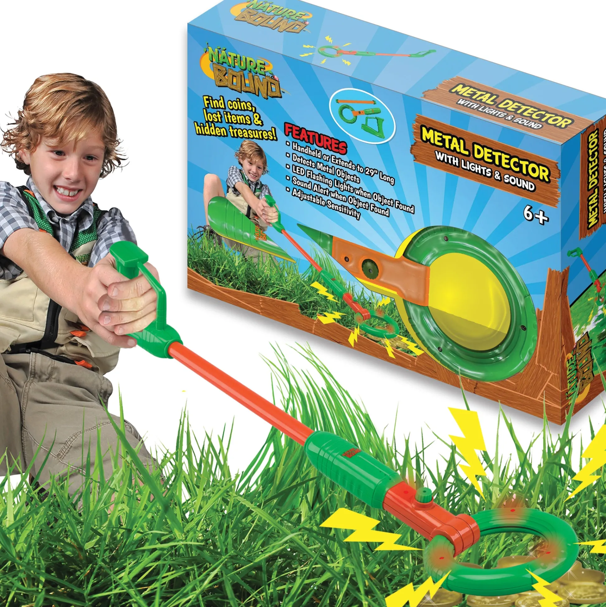 Flat River Group Nature Bound Green-Orange Treasure Finder Metal Detector for Kids* Science & Discovery