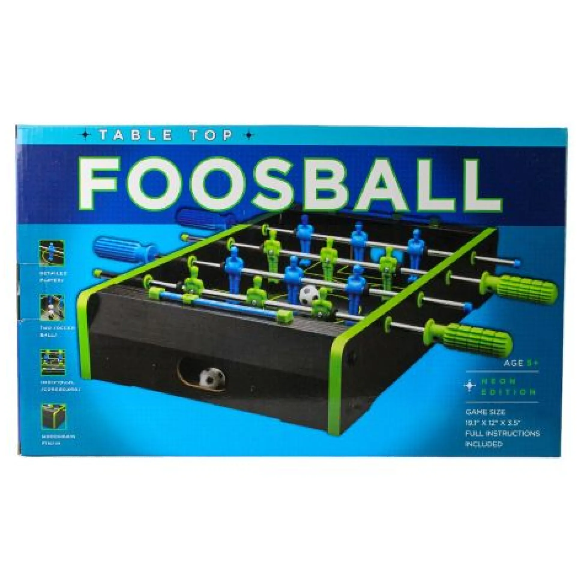 Calendar Holdings, LLC Neon Foosball Tabletop Game - Compact & Colorful Kickoff* Role-Playing Games|Board Games