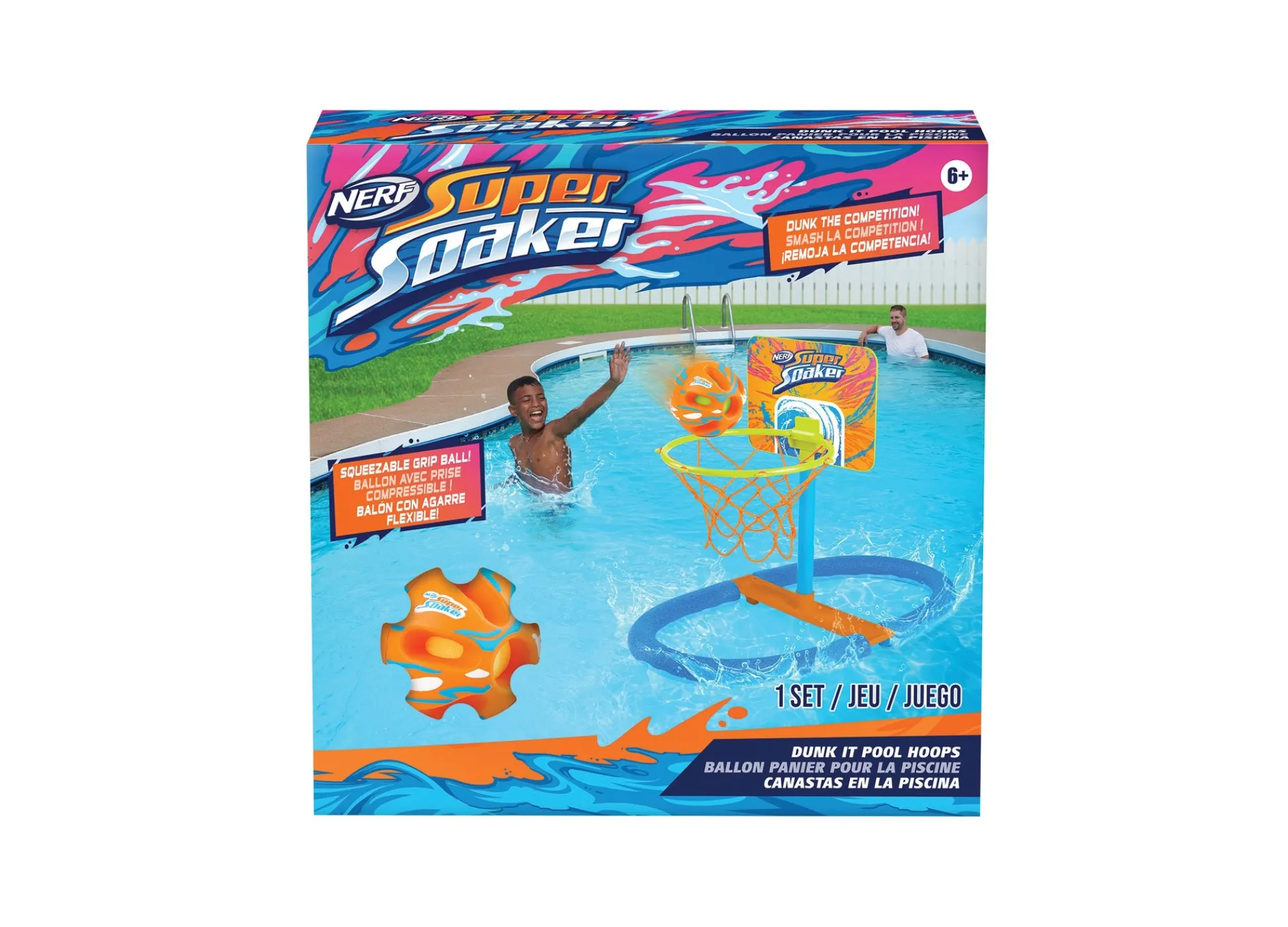 Macy's - Supplier Nerf Super Soaker Dunk It Pool Hoops Set - Inflatable Basketball Game for Poolside Fun* Swimming Pools & Water Toys