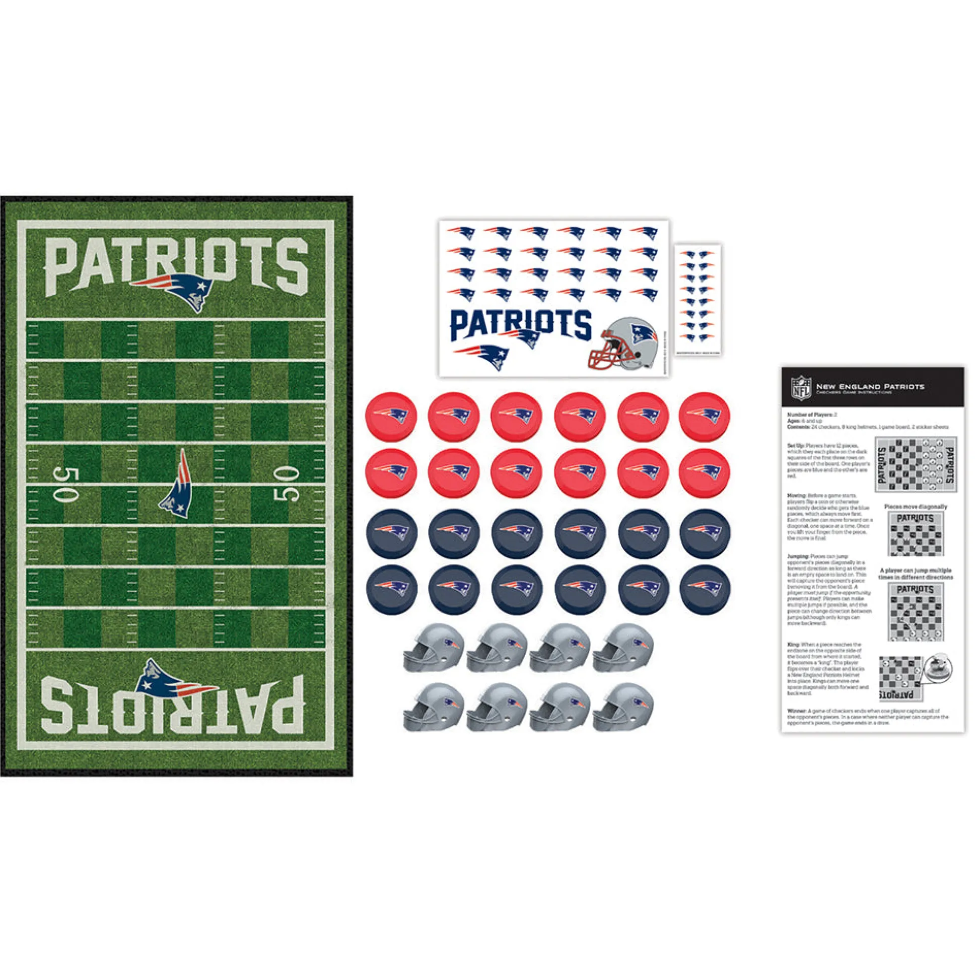 AreYouGame New England Patriots NFL Checkers Game Set by Masterpieces* Board Games|Role-Playing Games
