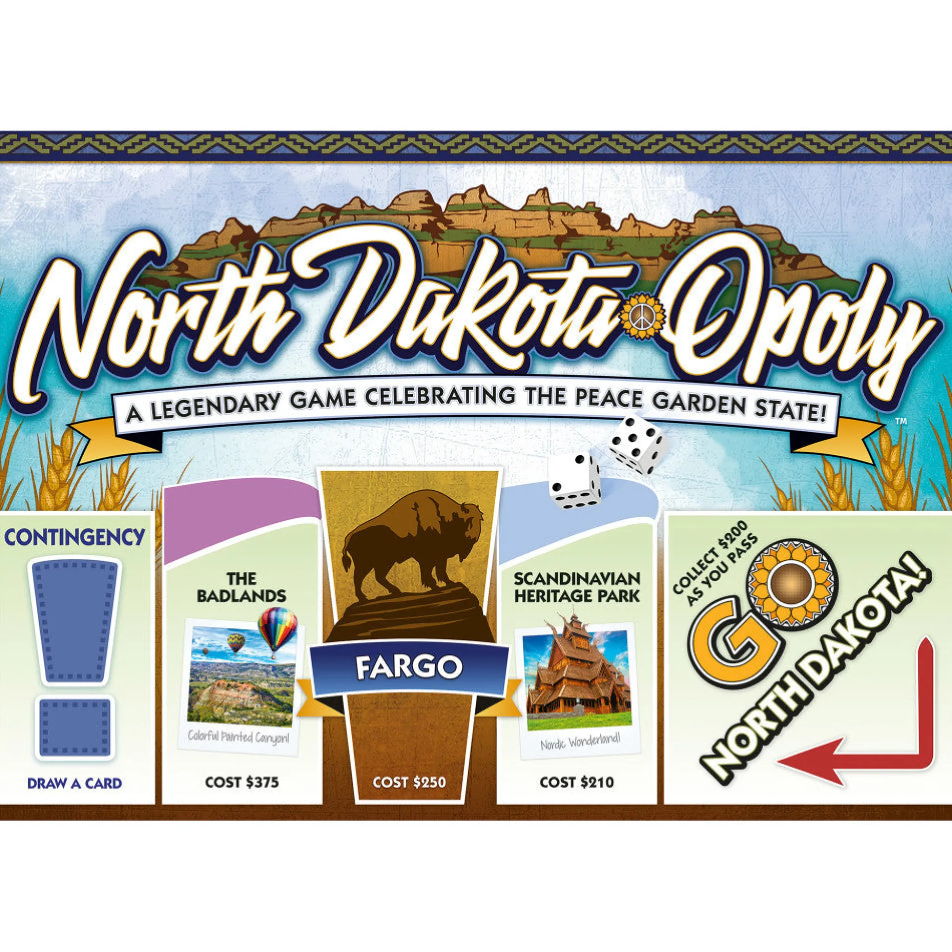Flat River Group North Dakota-Opoly State Adventure Board Game for Ages 8+* Board Games|Role-Playing Games