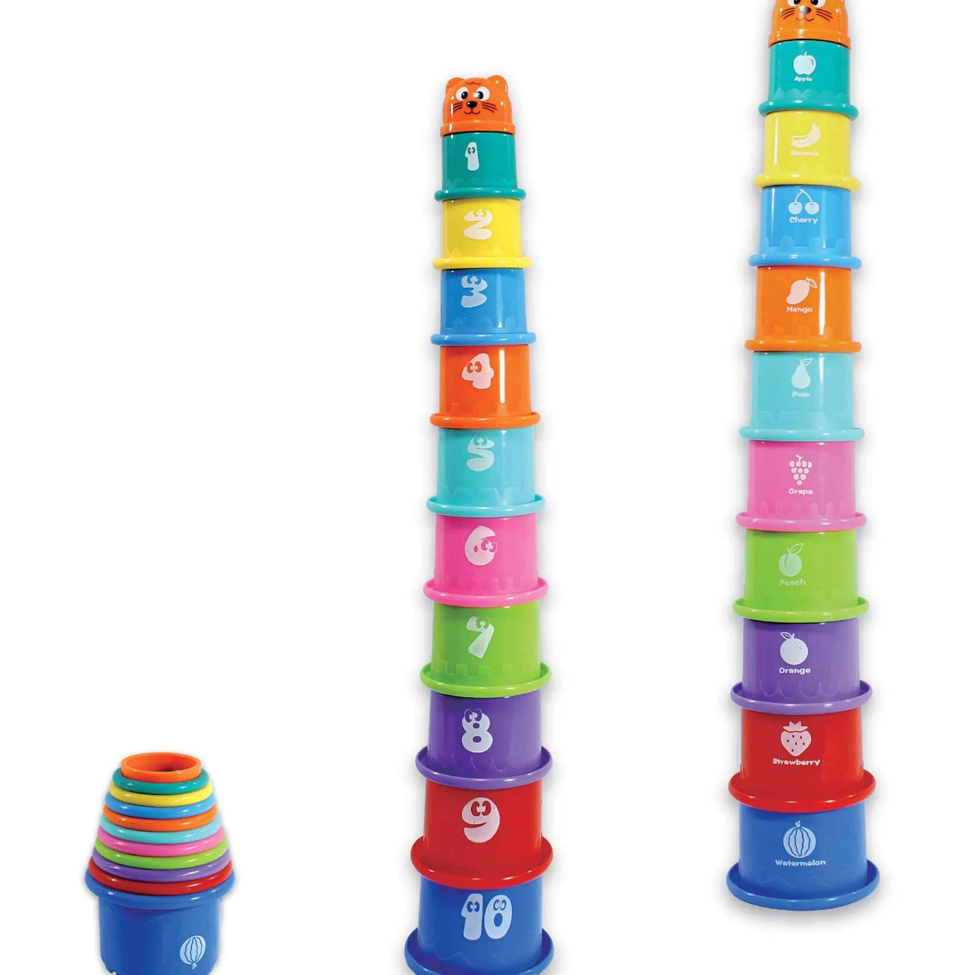 Flat River Group Nothing But Fun Toys Tower of Fun Stacking Cups - 10pc Rainbow Delight* Blocks, Sorting & Stacking Toys