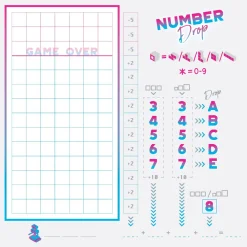 Flat River Group Number Drop Retro Edition Roll & Write Strategy Game* Dice, Roll & Write Games