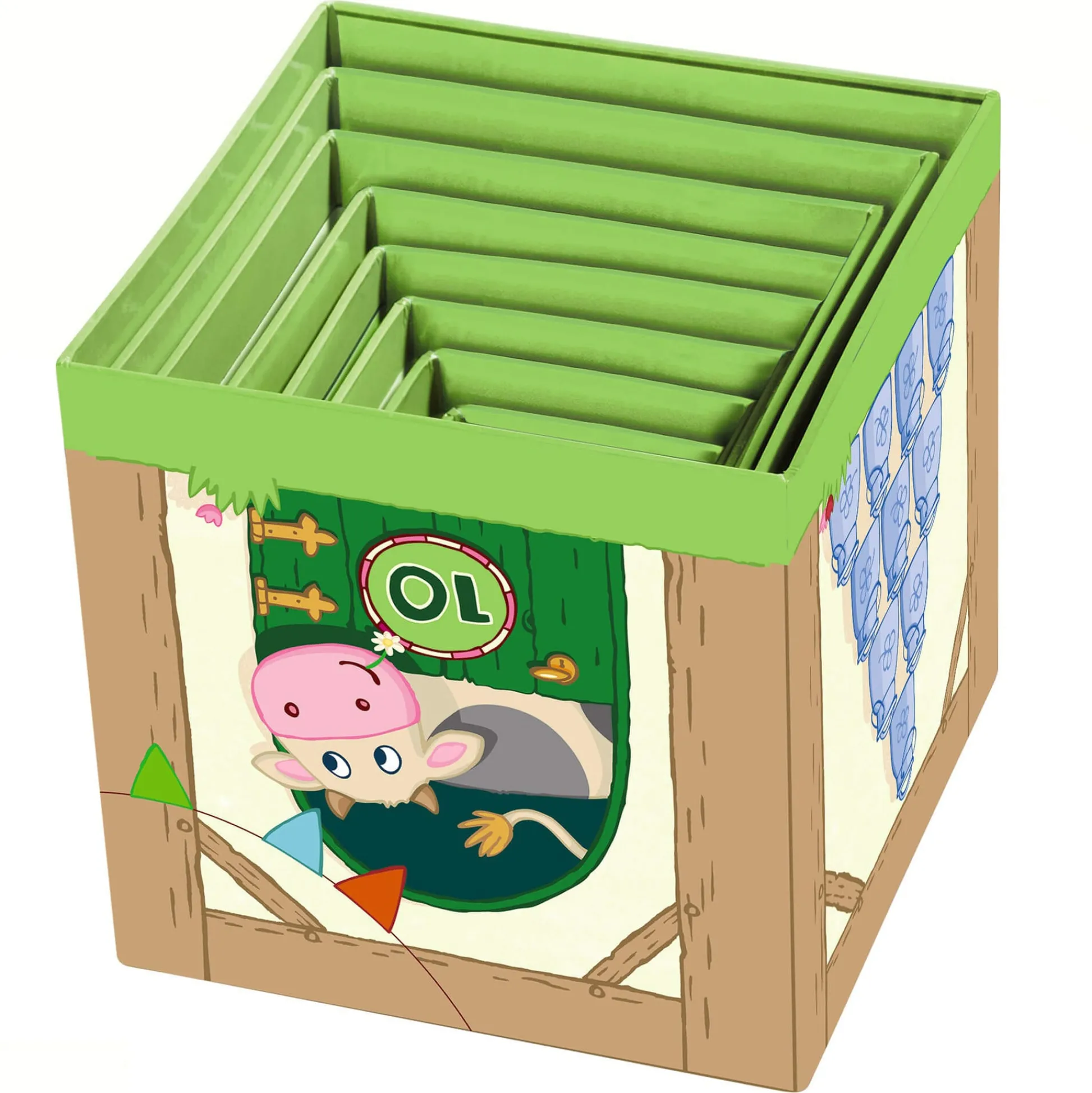HABA USA On the Farm Cardboard Stacking & Nesting Cubes - Educational Toy for Toddlers* Blocks, Sorting & Stacking Toys