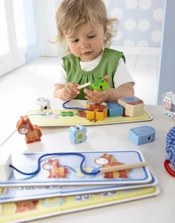 HABA USA On the Farm Threading Game - Educational Wooden Toy for Toddlers* Preschool Education Toys & Activities