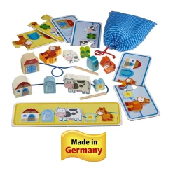 HABA USA On the Farm Threading Game - Educational Wooden Toy for Toddlers* Preschool Education Toys & Activities