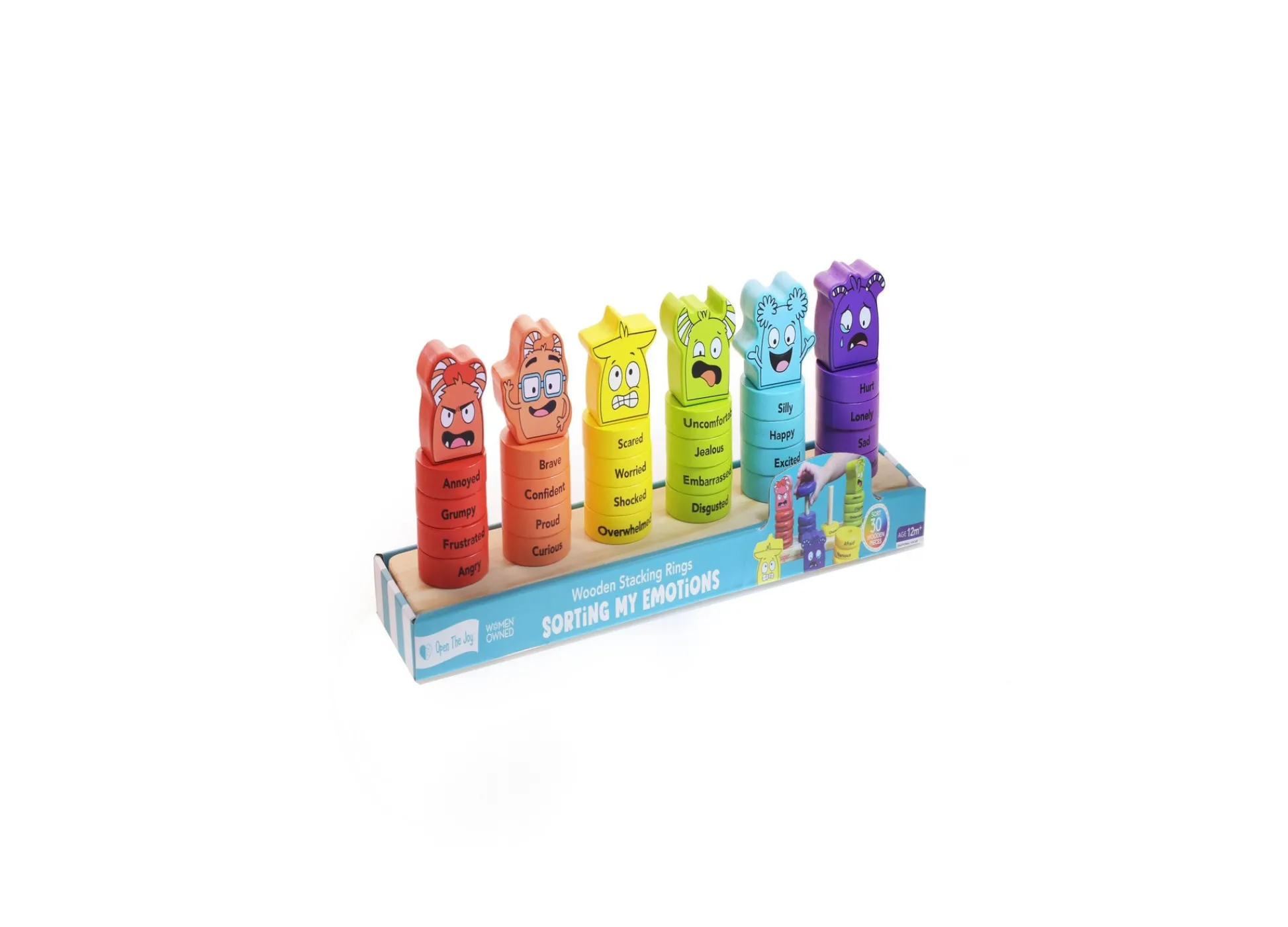 Macy's - Supplier Open The Joy - Emotion Explorer Wooden Stacking Rings - Colorful* Blocks, Sorting & Stacking Toys