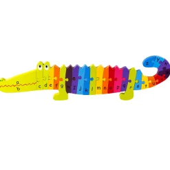 Flat River Group Orange Tree Toys Crocodile Alphabet Wooden Puzzle - 25 pc* Puzzles|Preschool Education Toys & Activities