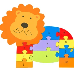 Flat River Group Orange Tree Toys Lion Number Puzzle - 11-Piece Educational Wooden Set, Ages 1+* Puzzles|Preschool Education Toys & Activities