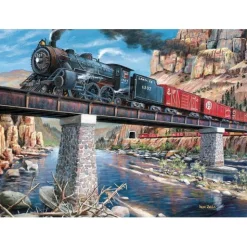 Calendar Holdings, LLC Outset Media Stone Steel and Steam 1000-Piece Puzzle - Vintage Locomotive Theme* Puzzles