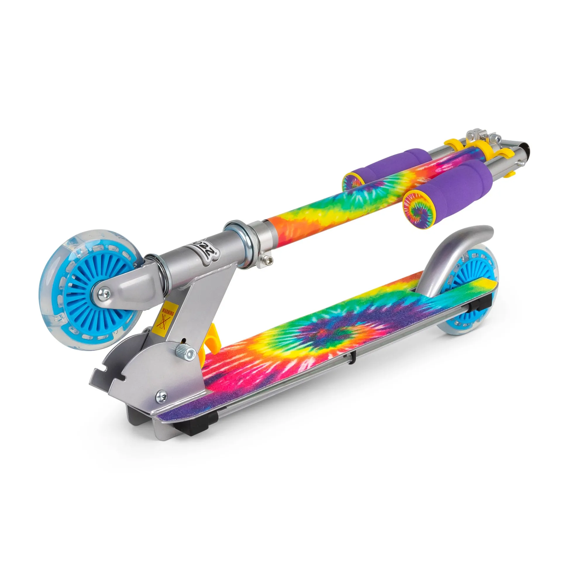 Flat River Group Ozbozz Flashing Scooter - Tie Dye with Light-Up Wheels and Foldable Design* Ride-Ons