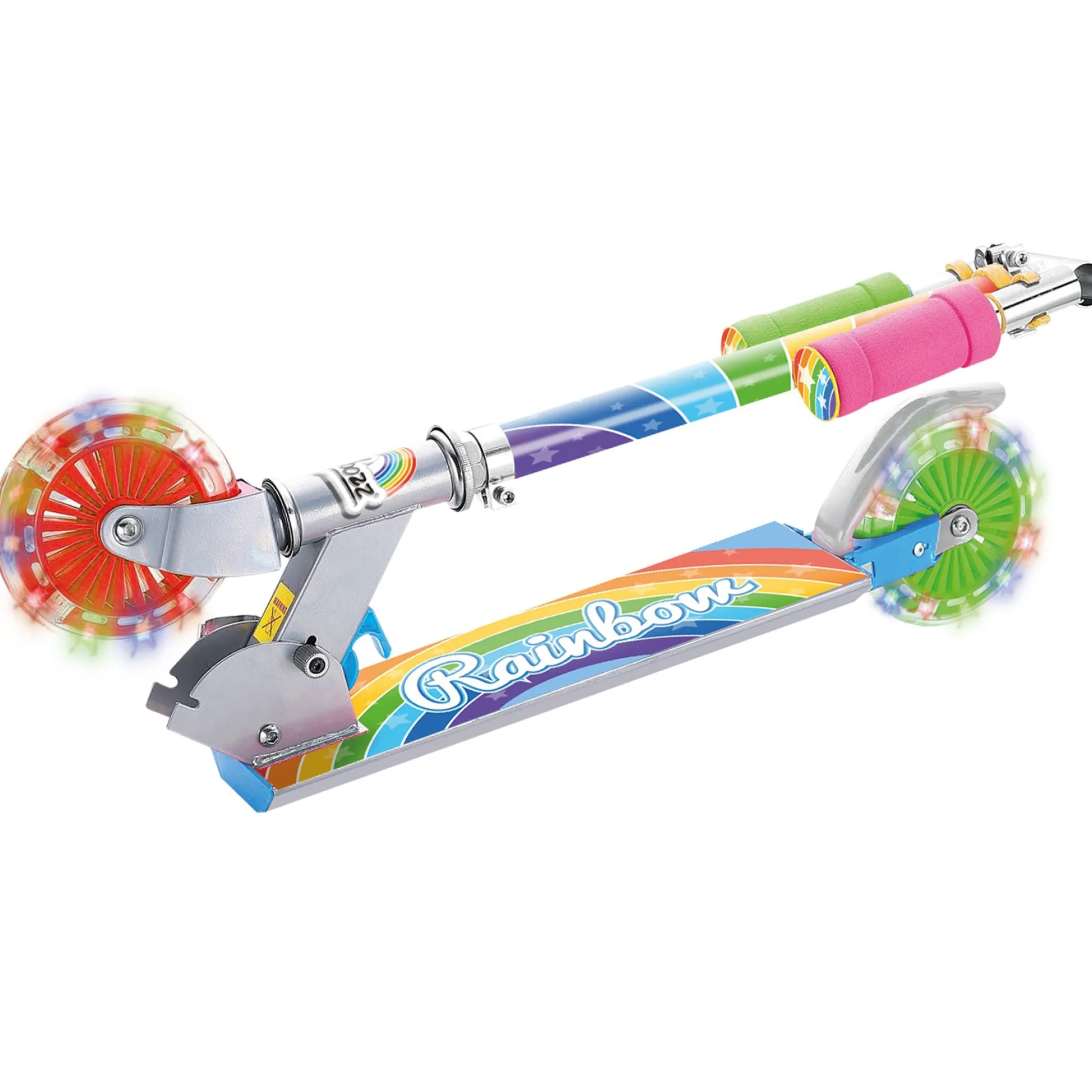 Flat River Group Ozbozz Rainbow Foldable Scooter with Light-Up Wheels for Ages 5+* Ride-Ons