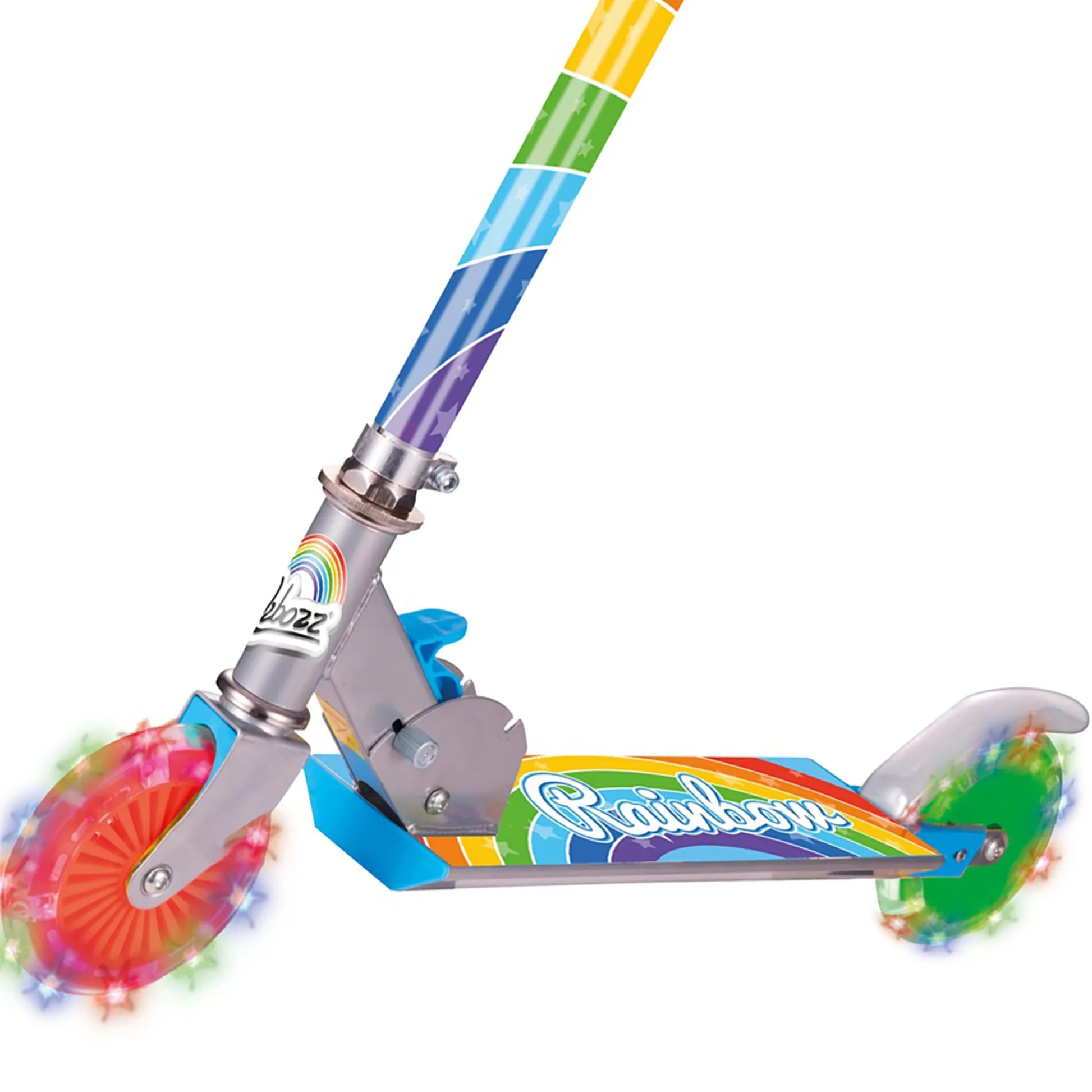 Flat River Group Ozbozz Rainbow Foldable Scooter with Light-Up Wheels for Ages 5+* Ride-Ons