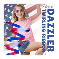 AreYouGame Patriotic USA Dazzler Twirling Ribbon with Glitter Wand* Crafts & Activities