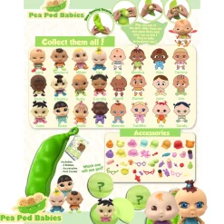 Flat River Group Pea Pod Babies Mystery Surprise 2pk Blind Pack (Colors/Styles May Vary)* Miniature & Collectible Dolls|Stuffed Animals & Plush Toys