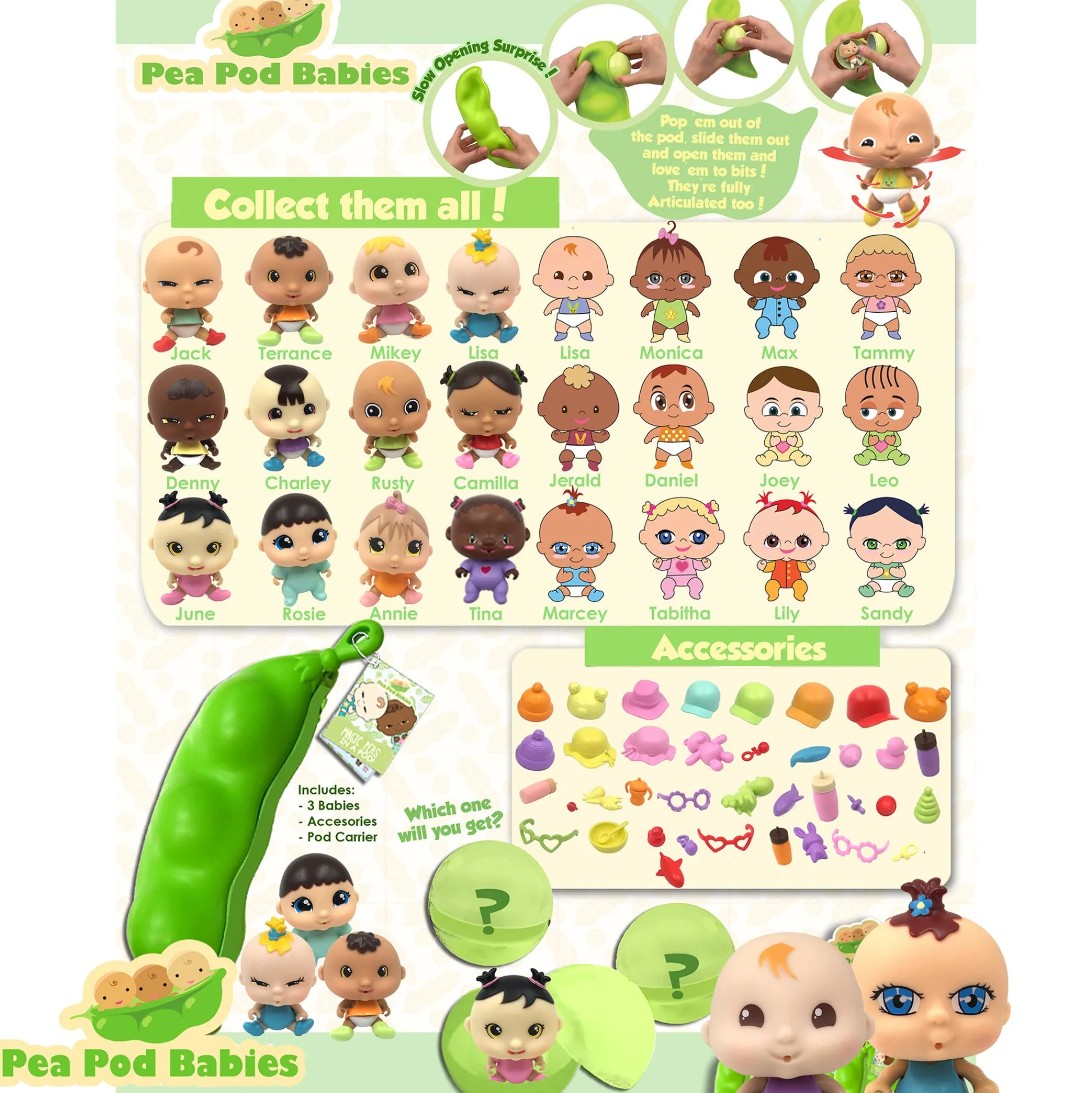 Flat River Group Pea Pod Babies Mystery Surprise 2pk Blind Pack (Colors/Styles May Vary)* Miniature & Collectible Dolls|Stuffed Animals & Plush Toys