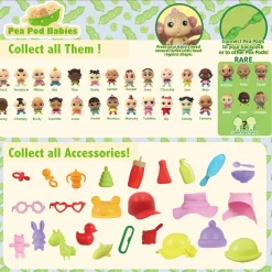 Flat River Group Pea Pod Babies Mystery Surprise 4pk - Mini Dolls & Accessories* Miniature & Collectible Dolls|Stuffed Animals & Plush Toys