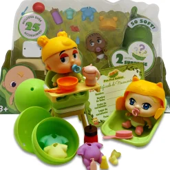 Flat River Group Pea Pod Babies 27-Piece Dinner & Bath Playset with Mini Dolls and Accessories* Stuffed Animals & Plush Toys