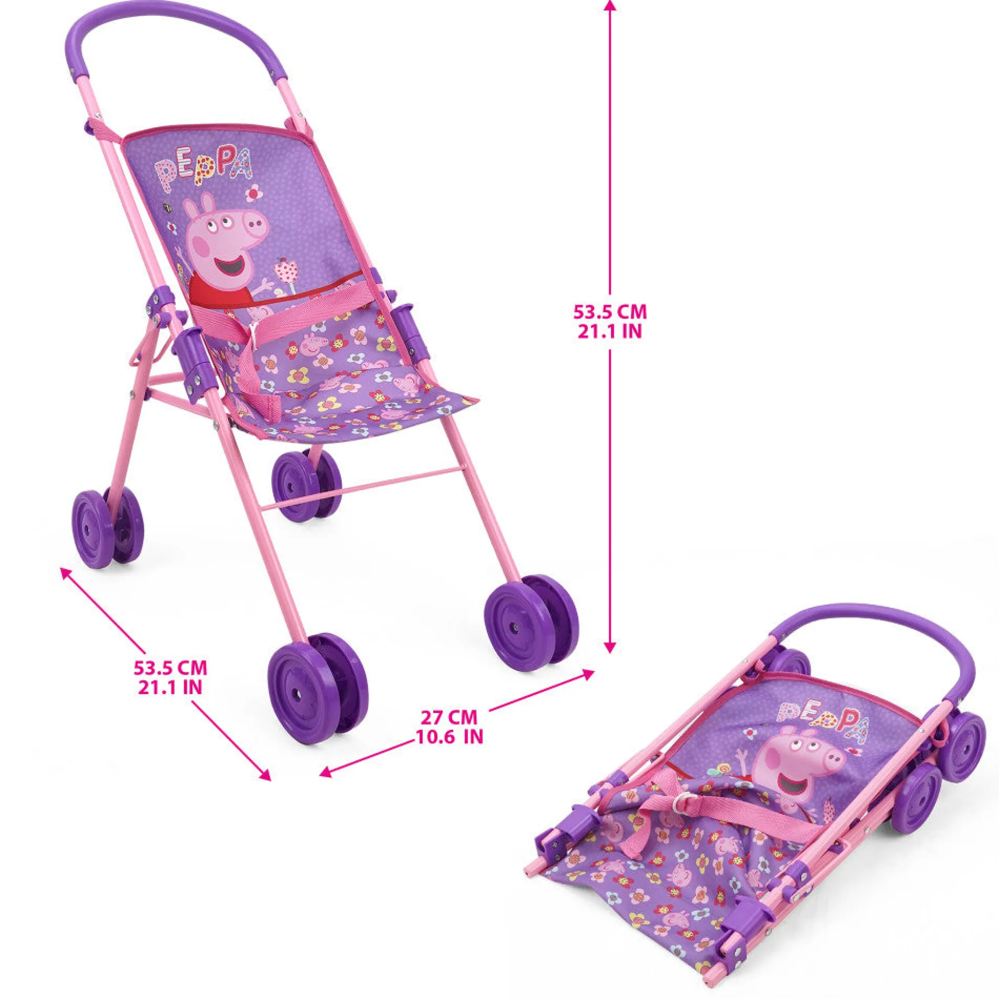 Flat River Group Peppa Pig Stroll N' Feed Playset - Floral Pink & Purple* Preschool Pals|Stuffed Animals & Plush Toys