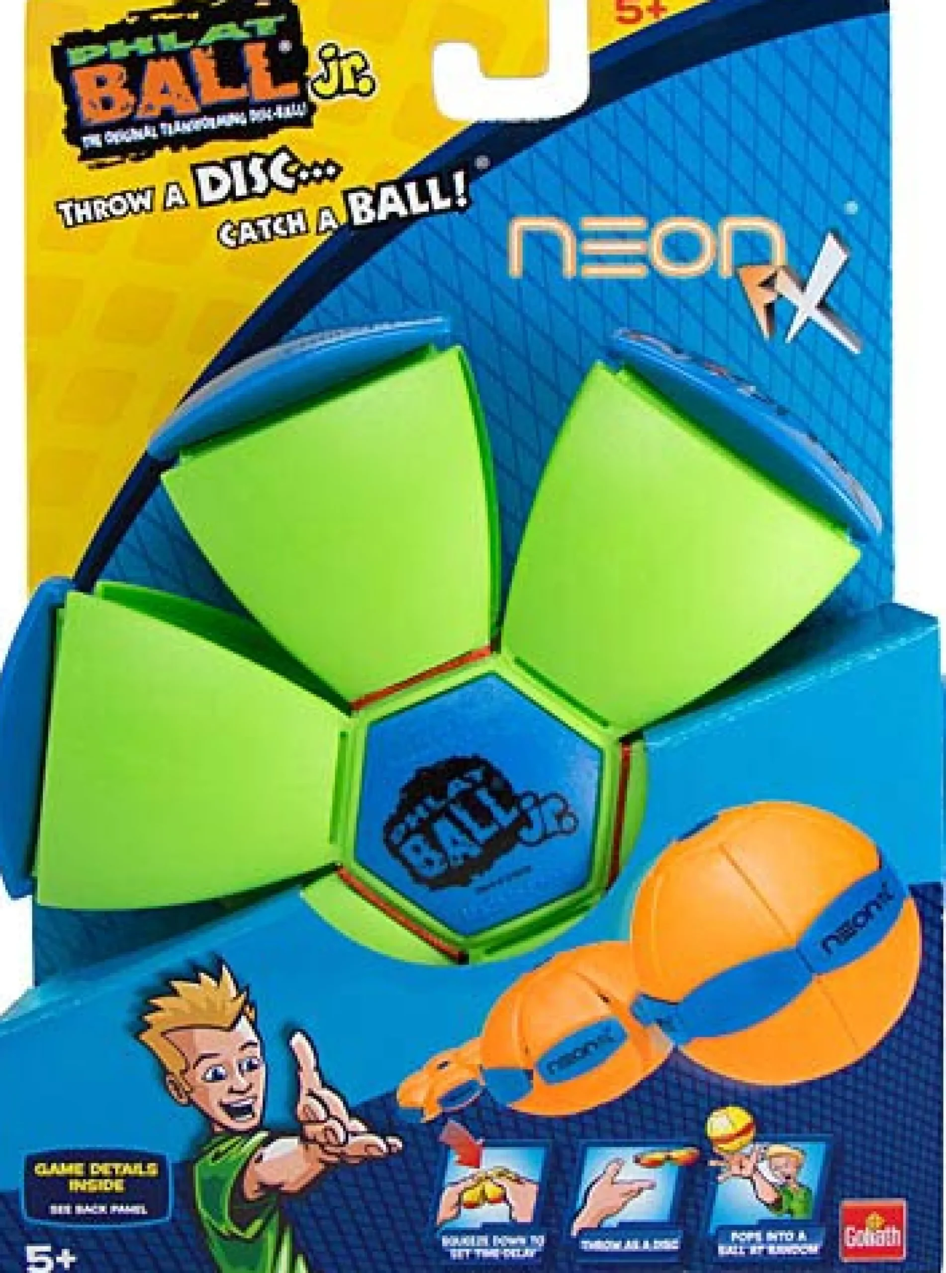 Calendar Holdings, LLC Phlat Ball Jr Neon X Transforming Flying Disc and Ball Game* Activities & Games