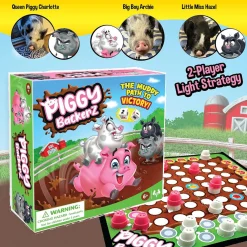 Flat River Group Piggy Backerz Barnyard Dash Board Game, Ages 6+ for 2 Players* Role-Playing Games|Board Games