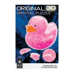 AreYouGame Pink Crystal Rubber Duck 3D Puzzle - Delightful Assembly Fun* Puzzles