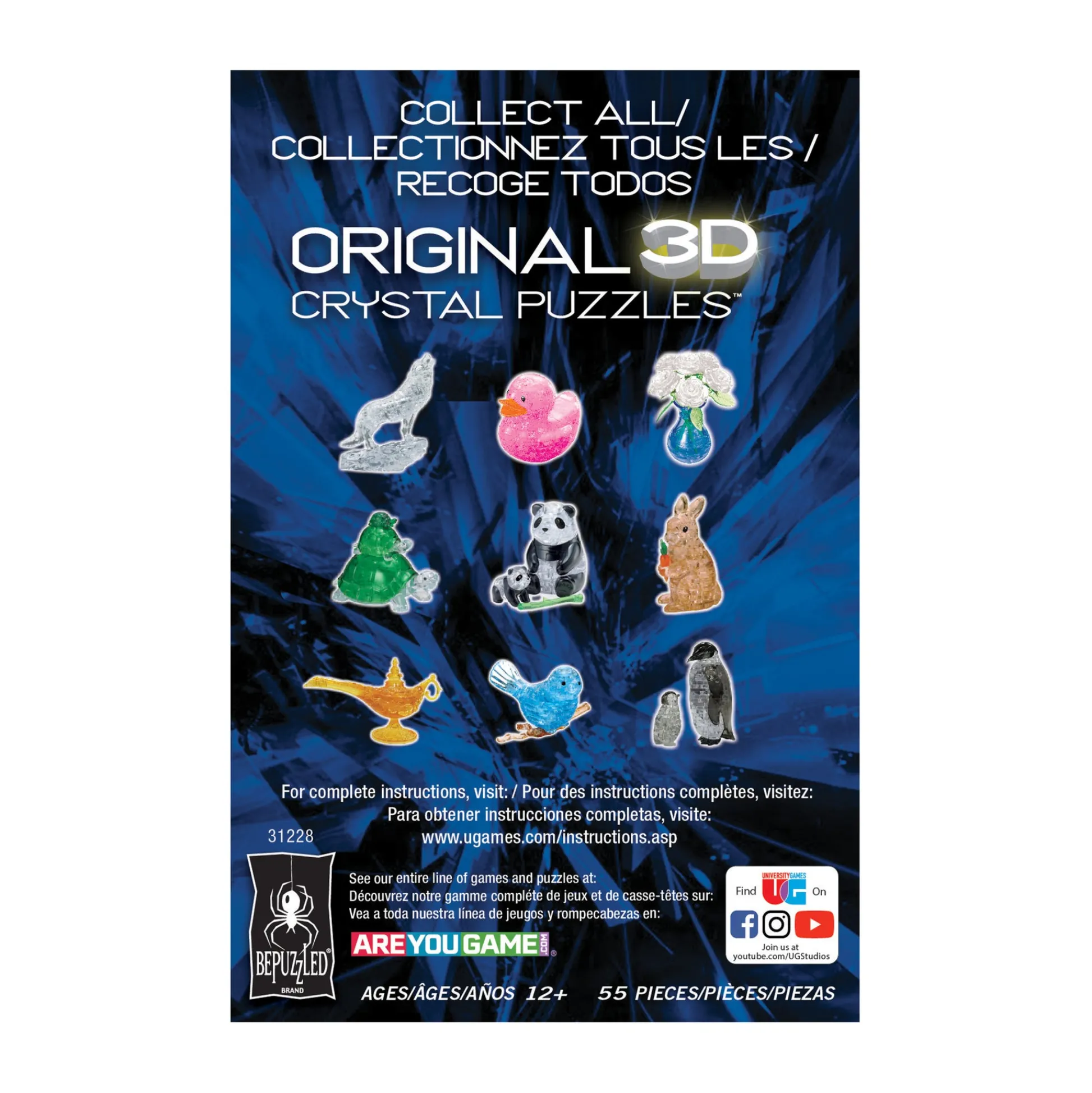 AreYouGame Pink Hedgehog 3D Crystal Puzzle - 55 Pieces* Puzzles