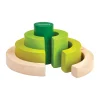 AreYouGame Plan Toys Colorful Curve Blocks Set - Educational Circle Building Game* Preschool Building Sets & Blocks|Preschool Education Toys & Activities