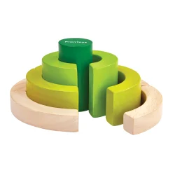 AreYouGame Plan Toys Colorful Curve Blocks Set - Educational Circle Building Game* Preschool Building Sets & Blocks|Preschool Education Toys & Activities