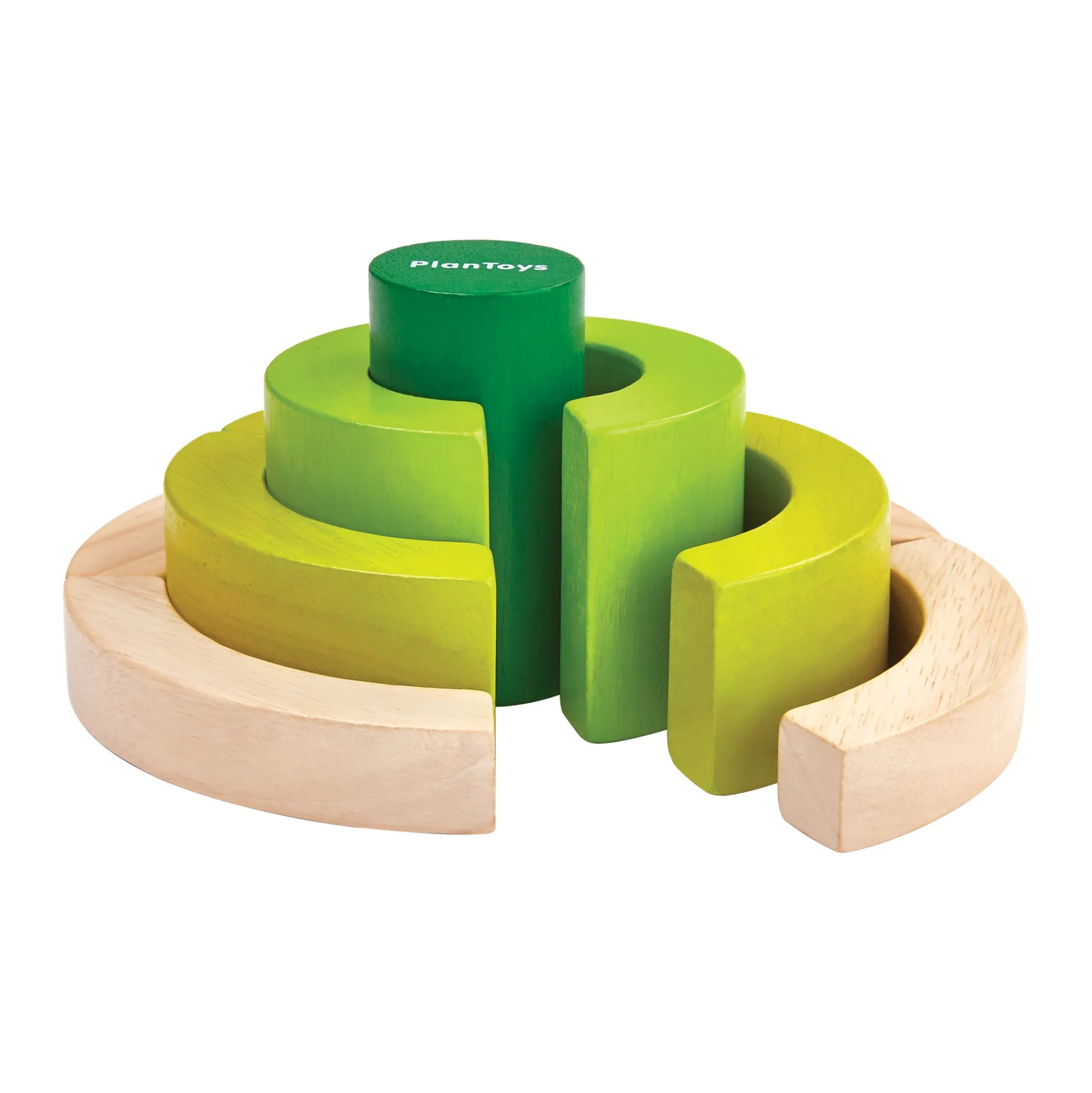 AreYouGame Plan Toys Colorful Curve Blocks Set - Educational Circle Building Game* Preschool Building Sets & Blocks|Preschool Education Toys & Activities