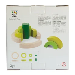 AreYouGame Plan Toys Colorful Curve Blocks Set - Educational Circle Building Game* Preschool Building Sets & Blocks|Preschool Education Toys & Activities