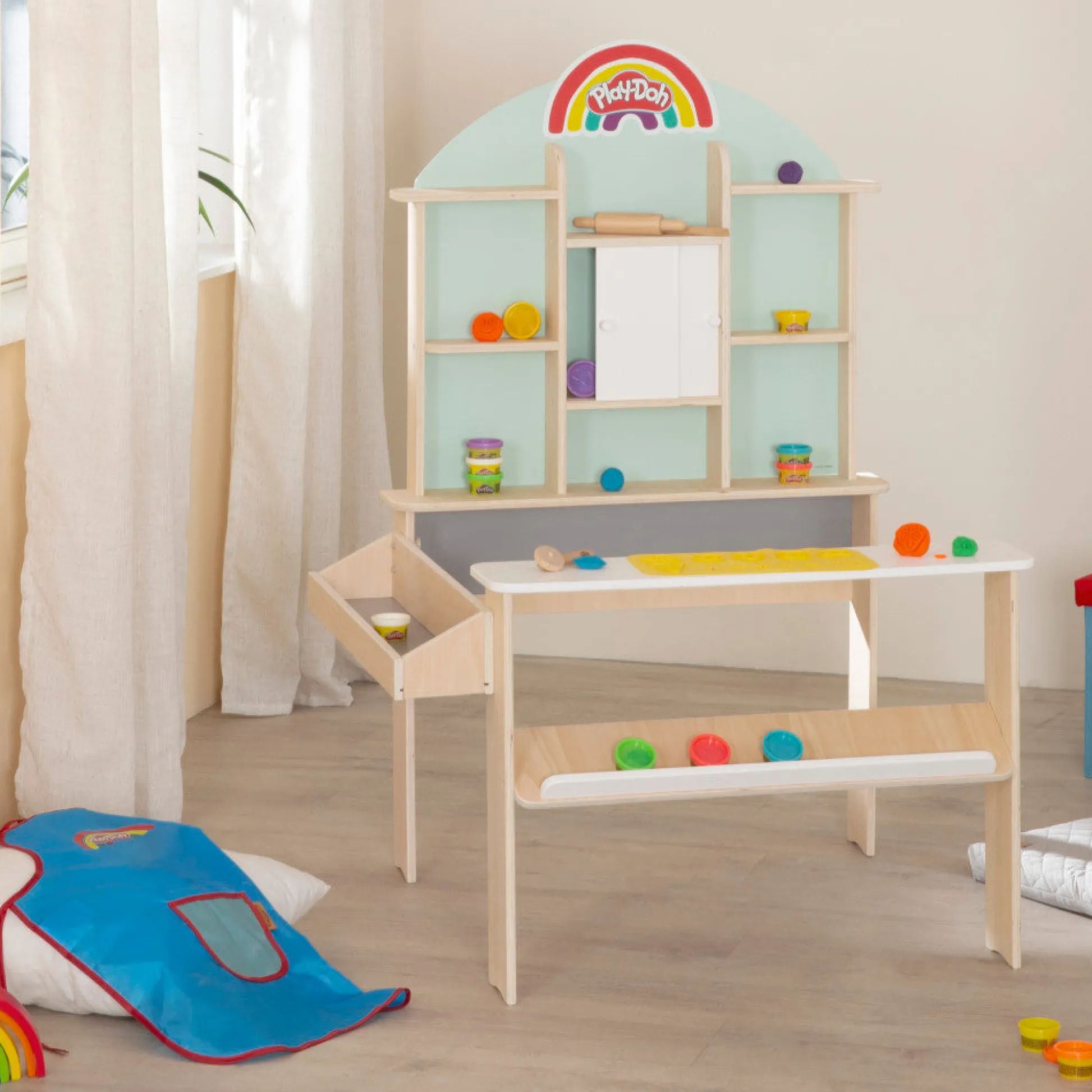 Flat River Group Play-Doh All-Inclusive Wooden Creative Shop Stand Set* Clay, Dough & Sand Art