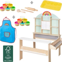Flat River Group Play-Doh All-Inclusive Wooden Creative Shop Stand Set* Clay, Dough & Sand Art