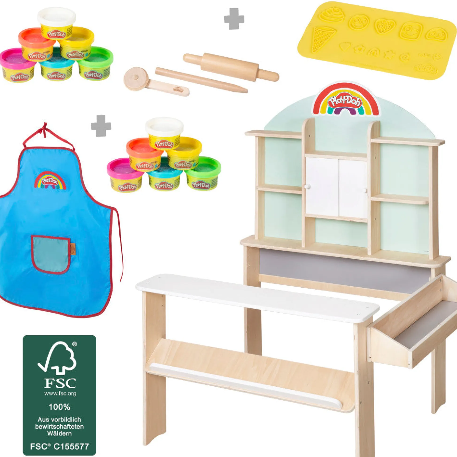 Flat River Group Play-Doh All-Inclusive Wooden Creative Shop Stand Set* Clay, Dough & Sand Art