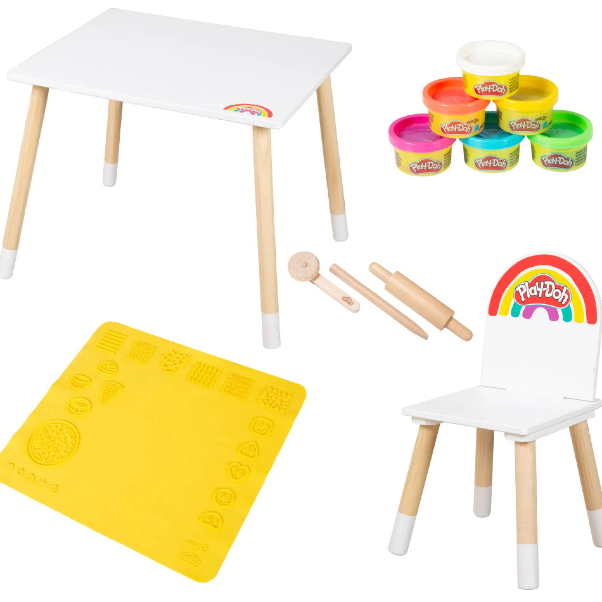 Flat River Group Play-Doh Creative Seating Group - Wooden Crafting Table & Chair Set* Clay, Dough & Sand Art