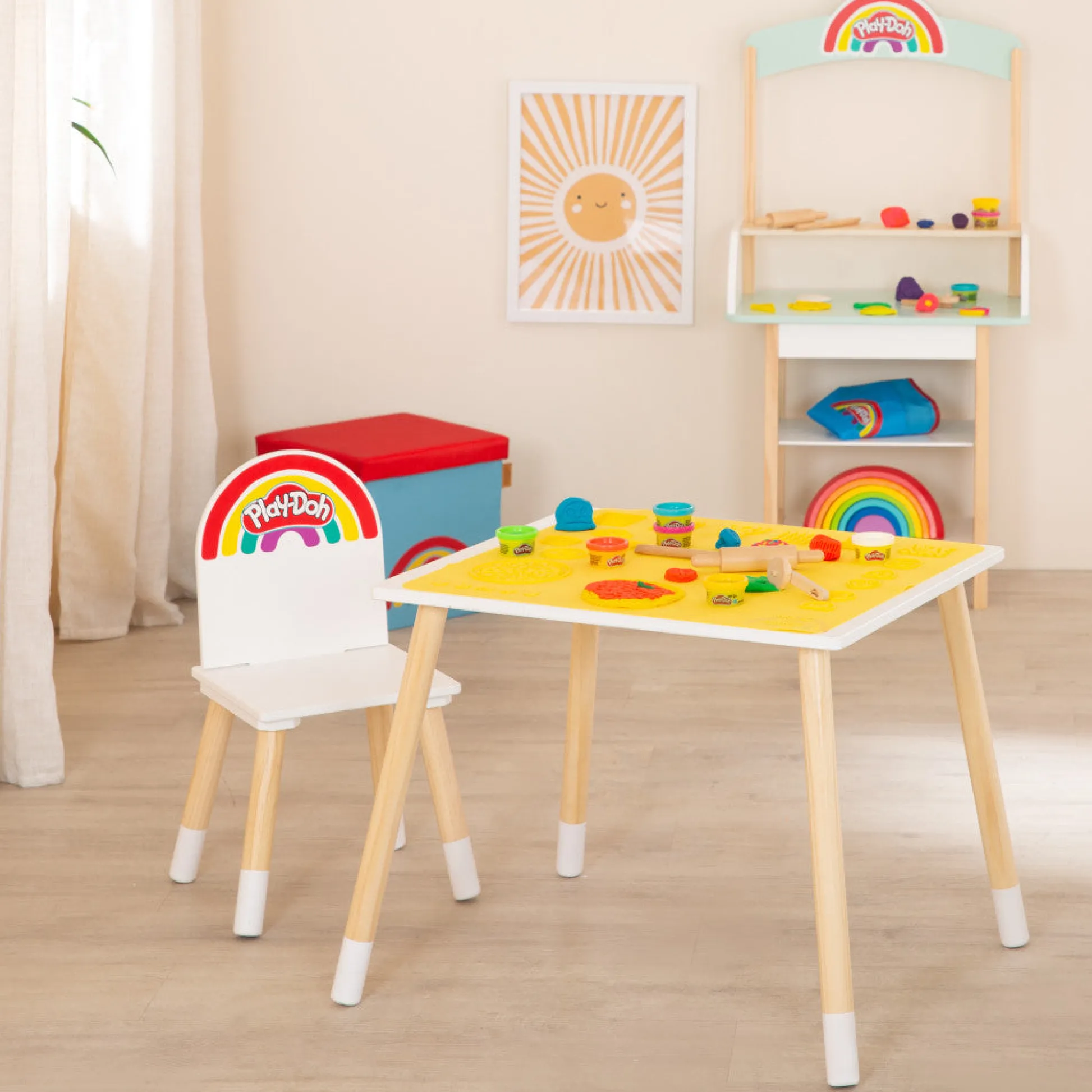 Flat River Group Play-Doh Creative Seating Group - Wooden Crafting Table & Chair Set* Clay, Dough & Sand Art