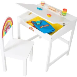 Flat River Group Play-Doh School Desk & Chair - Wooden Creative Station Playset* Clay, Dough & Sand Art